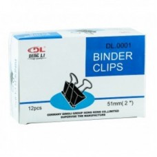 Dingli Binder Clips 51mm (Black) / 12 Pcs